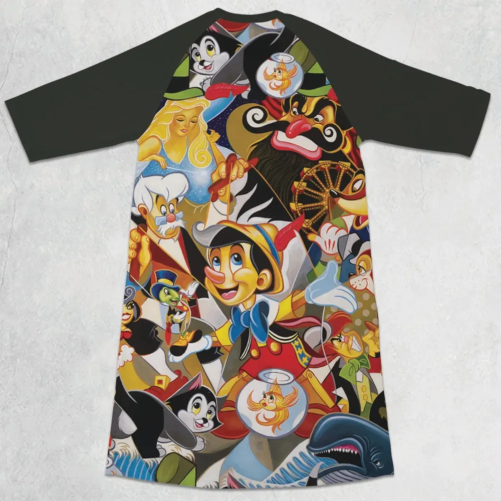 Pinocchio Seamless 3/4 Sleeve Raglan Dress - 2