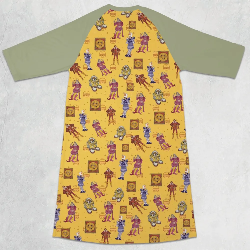 Vintage Burger King Commercial 1980 3/4 Sleeve Raglan Dress - 2