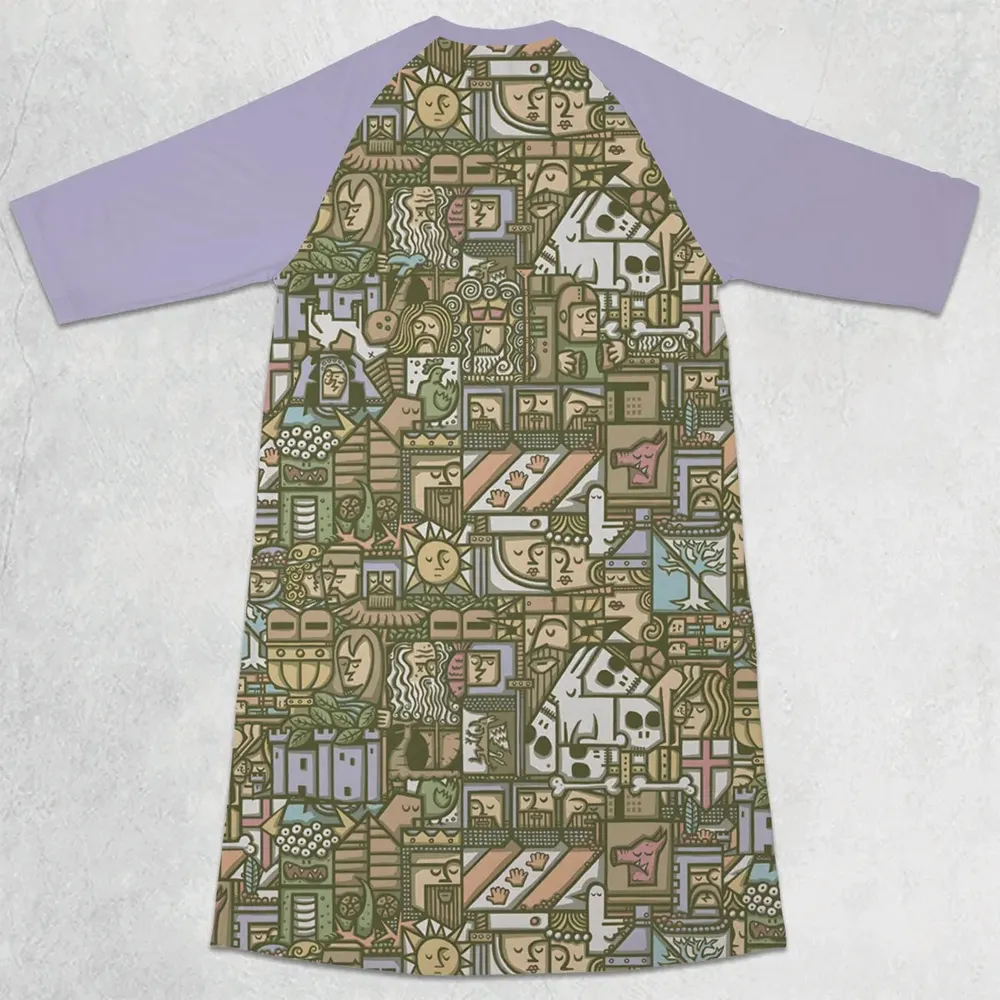 The Whole Grail Monty Python 3/4 Sleeve Raglan Dress - 2