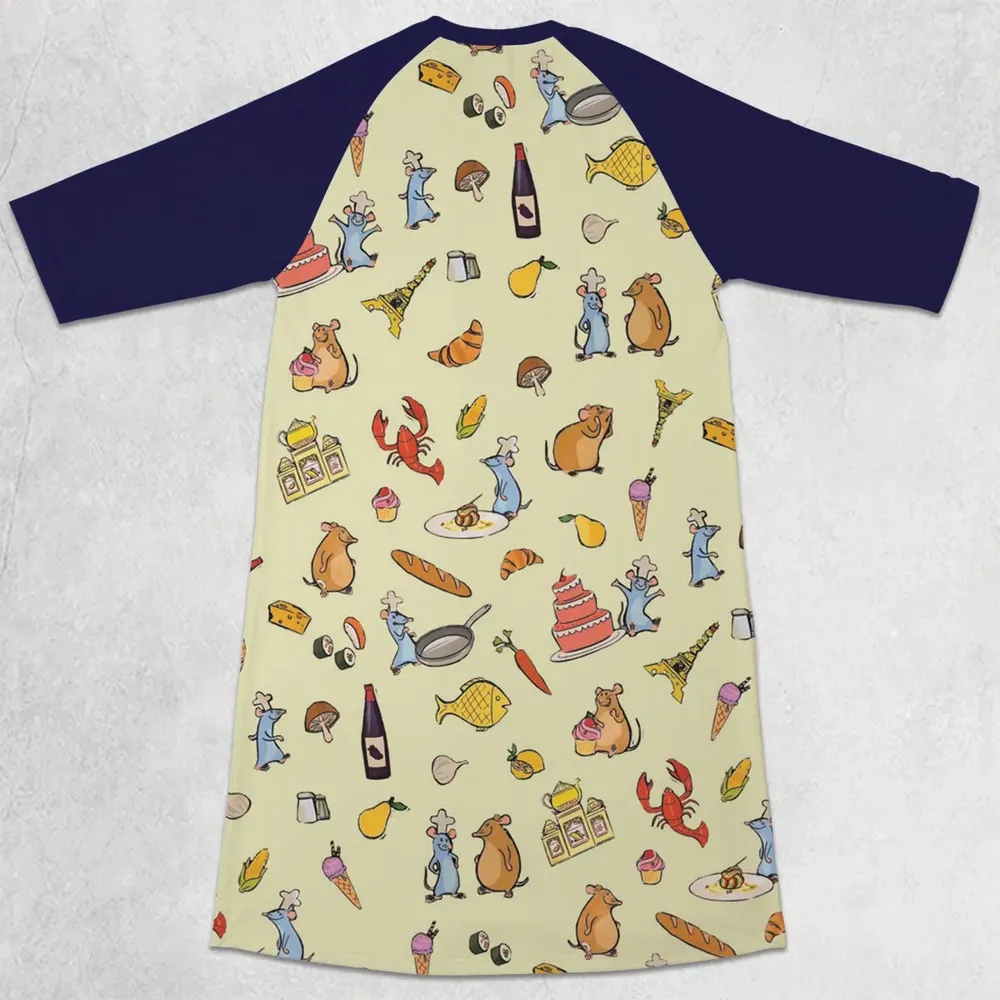 Chef Life Ratatouille 3/4 Sleeve Raglan Dress - 2