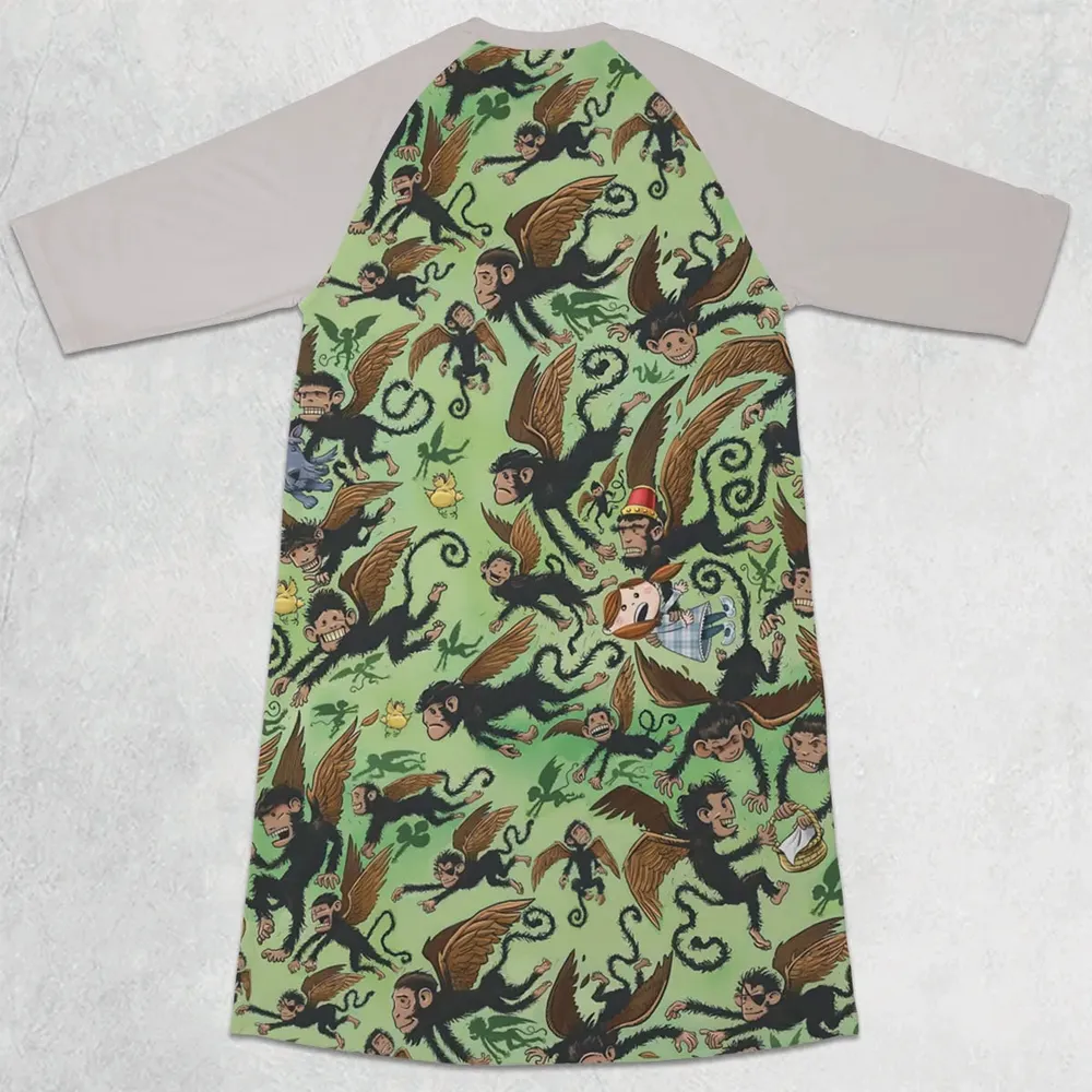 Flying Monkeys The Wizard Of Oz 3/4 Sleeve Raglan Dress - 2