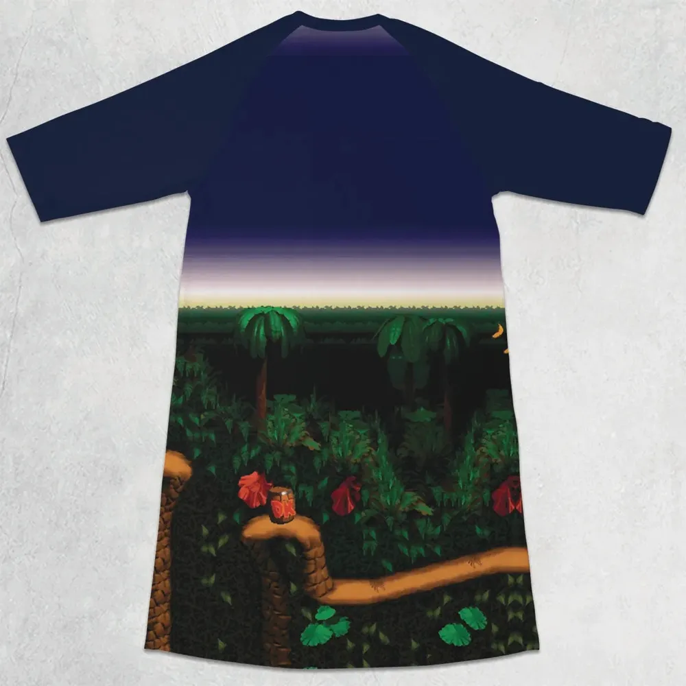 Barrel Cannon DonKey Kong 3/4 Sleeve Raglan Dress - 2