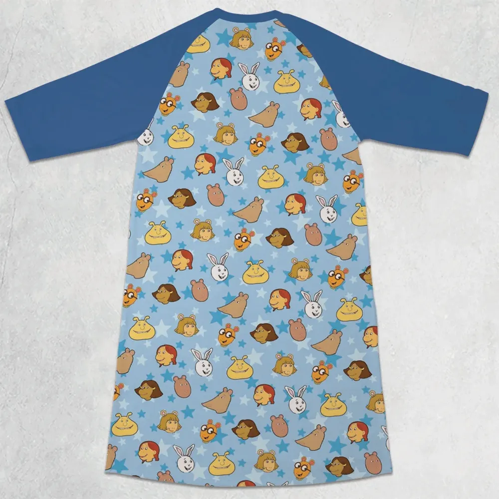 Arthur Characters 3/4 Sleeve Raglan Dress - 2