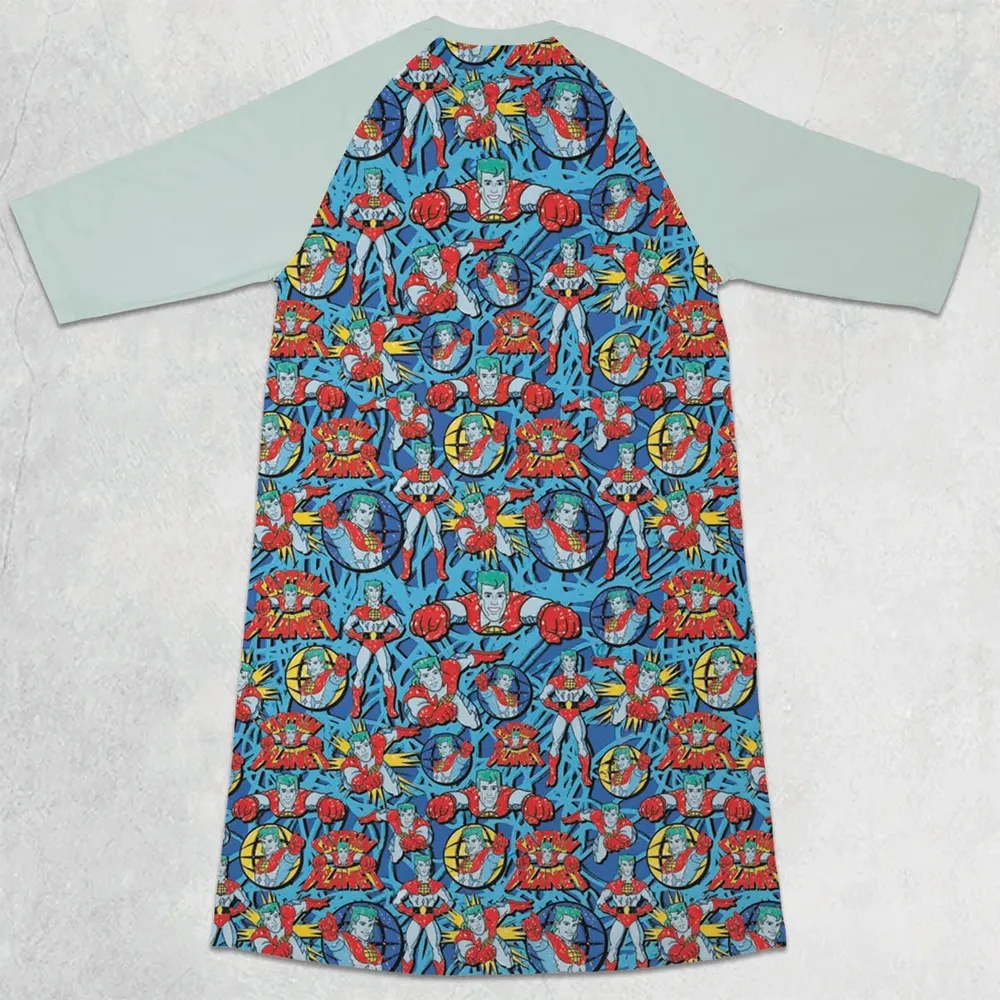 Hero of the Environment Captain Planet and the Planeteers 3/4 Sleeve Raglan Dress - 2