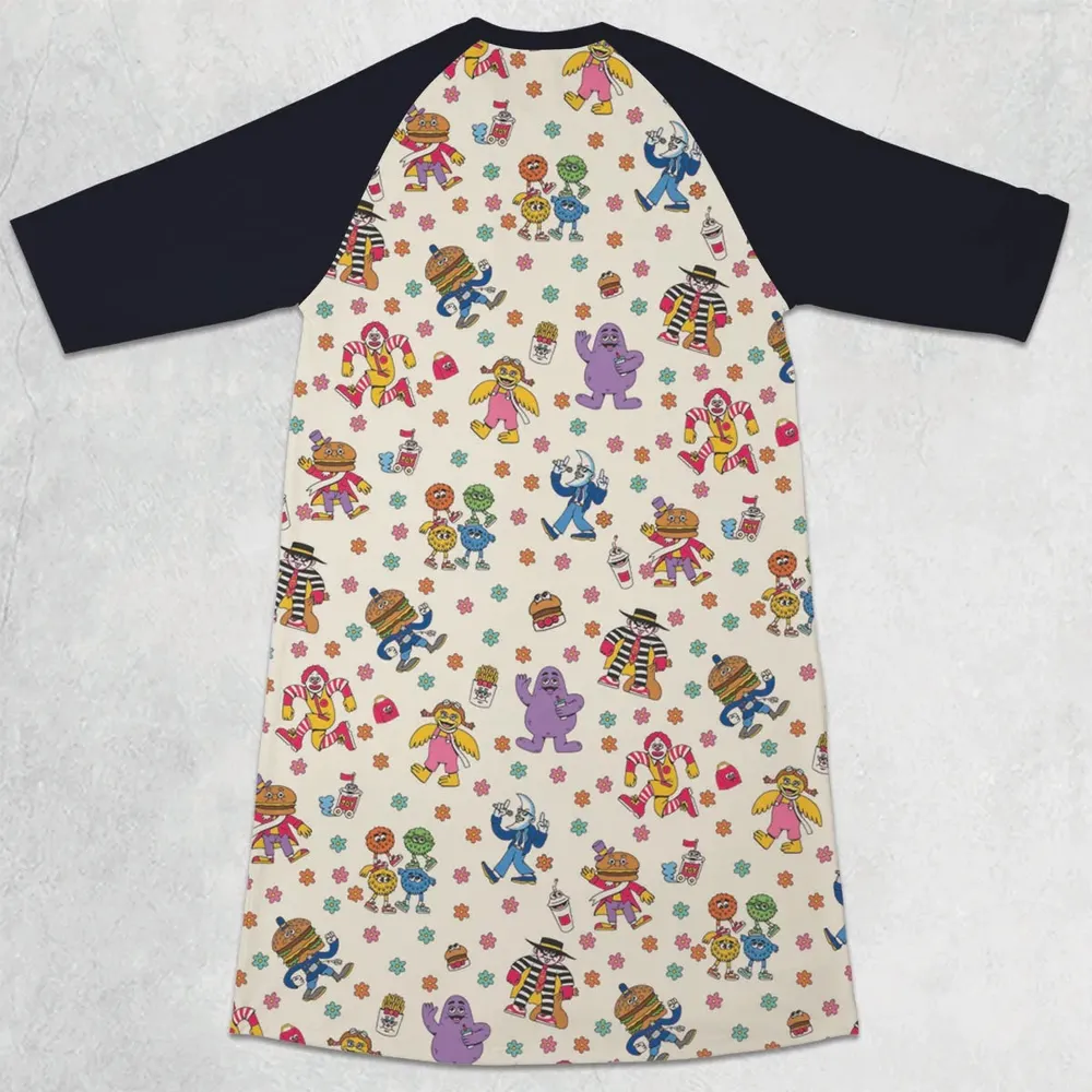 BADA BOP BA BA Mcdonaldland 3/4 Sleeve Raglan Dress - 2