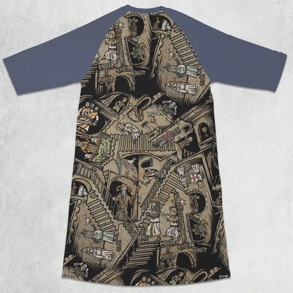 Monty Escher’s Relativity 3/4 Sleeve Raglan Dress - 2