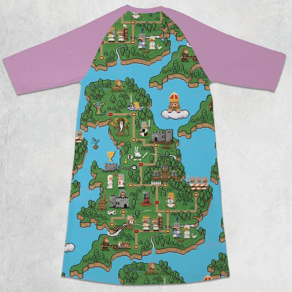 Pixel Art Python Monty Python 3/4 Sleeve Raglan Dress - 2