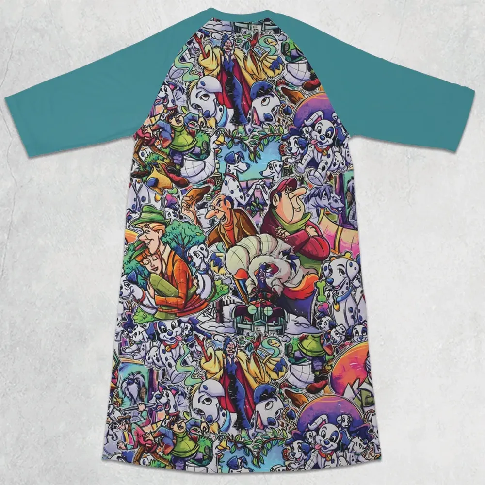 101 Dalmatians Main 90s 3/4 Sleeve Raglan Dress - 2