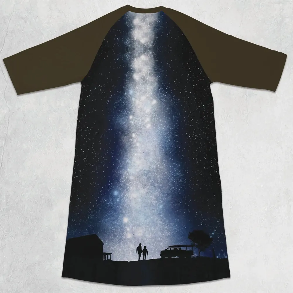 Interstellar 3/4 Sleeve Raglan Dress - 2