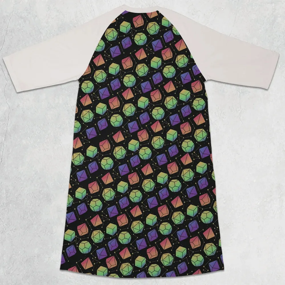 Rainbow Galaxy DnD 3/4 Sleeve Raglan Dress - 2