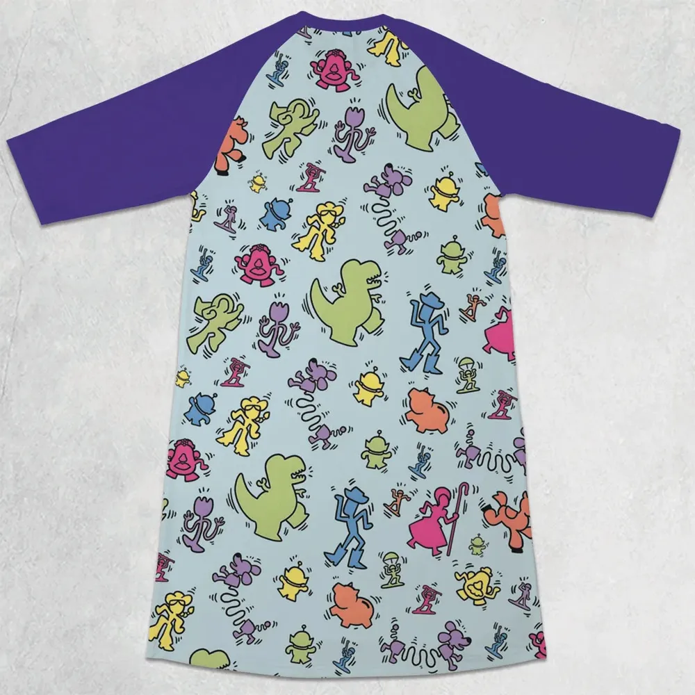 Toy Art Toy Story 3/4 Sleeve Raglan Dress - 2
