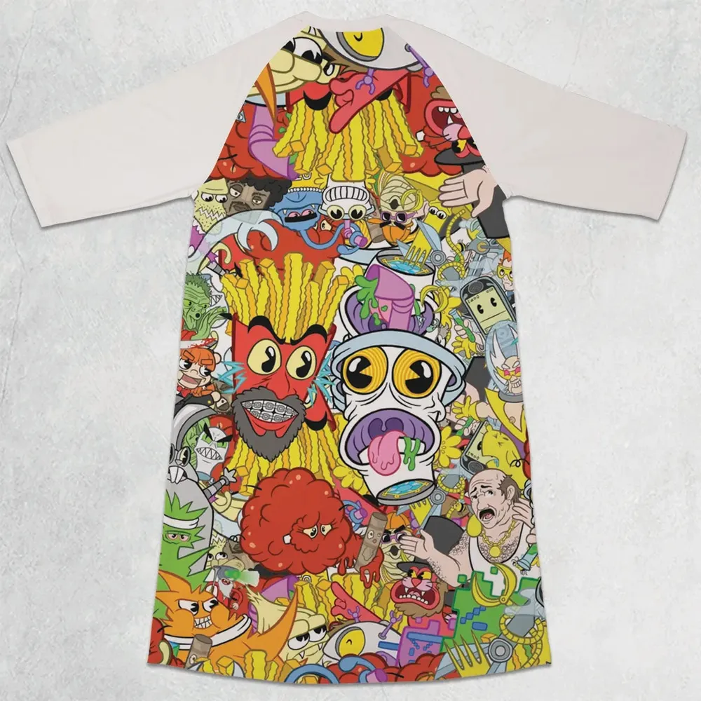 Pure Chaos Aqua Teen Hunger Force 3/4 Sleeve Raglan Dress - 2
