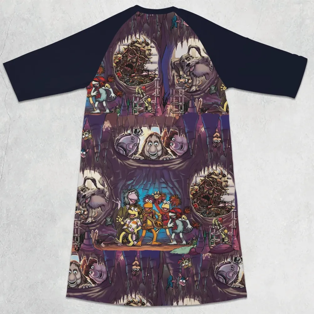 It's All Connected Fraggle Rock 3/4 Sleeve Raglan Dress - 2