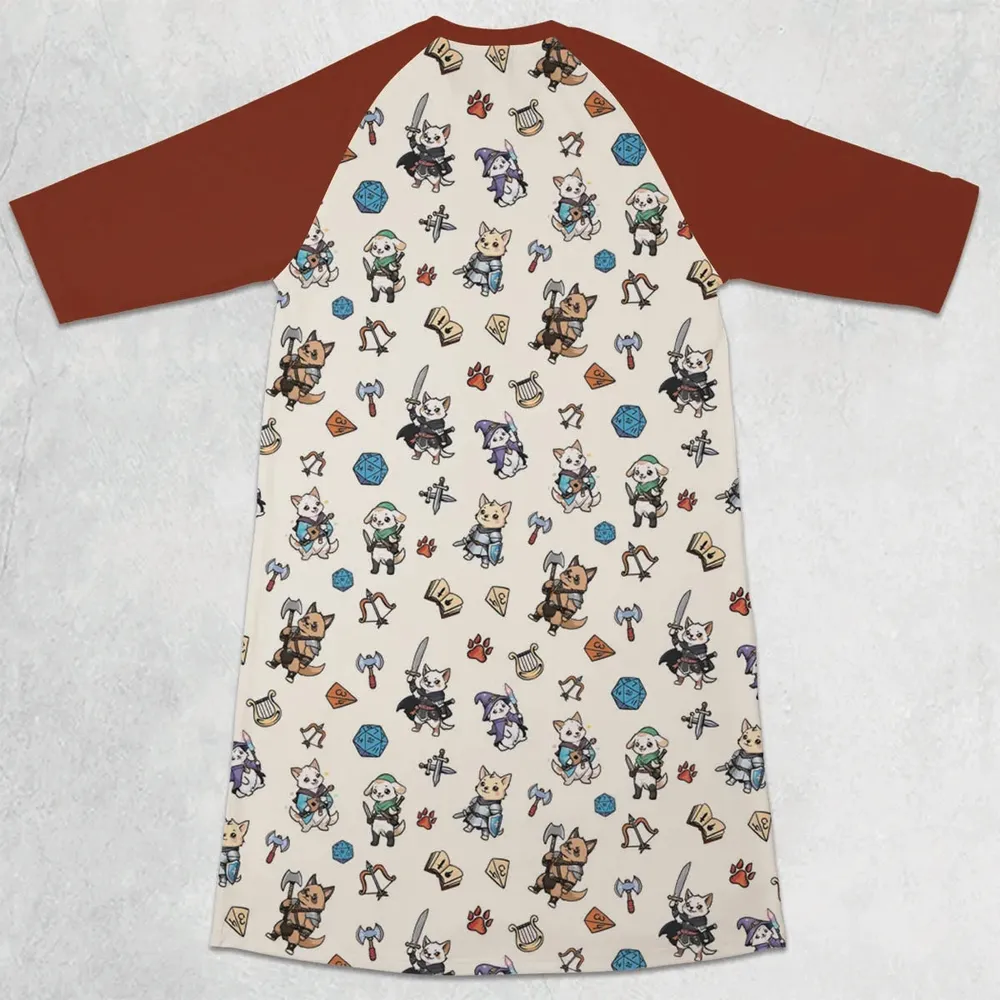 Dungeons and Dogs DnD 3/4 Sleeve Raglan Dress - 2