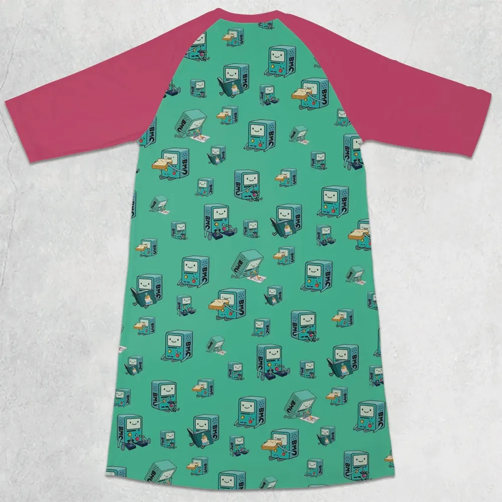 BMO World Adventure Time 3/4 Sleeve Raglan Dress - 2