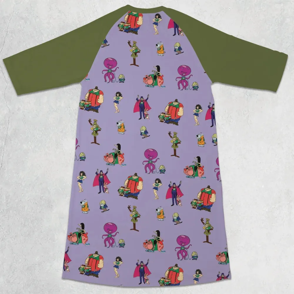 Really Rotten Scooby's All-Star Laff-A-Lympics 3/4 Sleeve Raglan Dress - 2