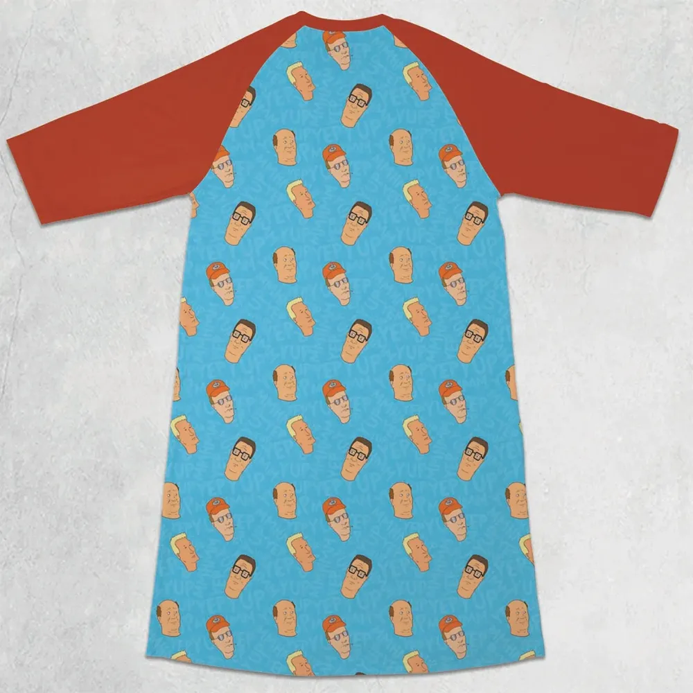 Yup Mmhmm King Of The Hill 3/4 Sleeve Raglan Dress - 2