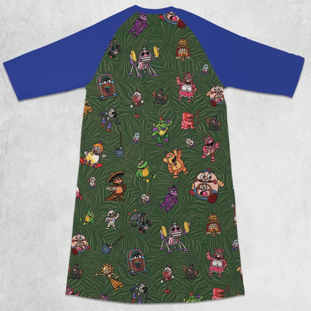 Five Nights at Freddy's Characters 3/4 Sleeve Raglan Dress - 2
