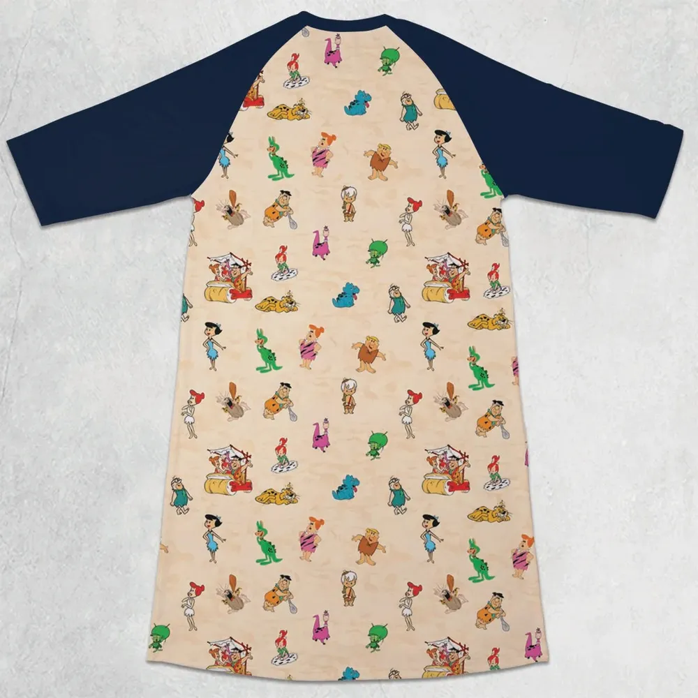Bedrock The Flintstones 3/4 Sleeve Raglan Dress - 2