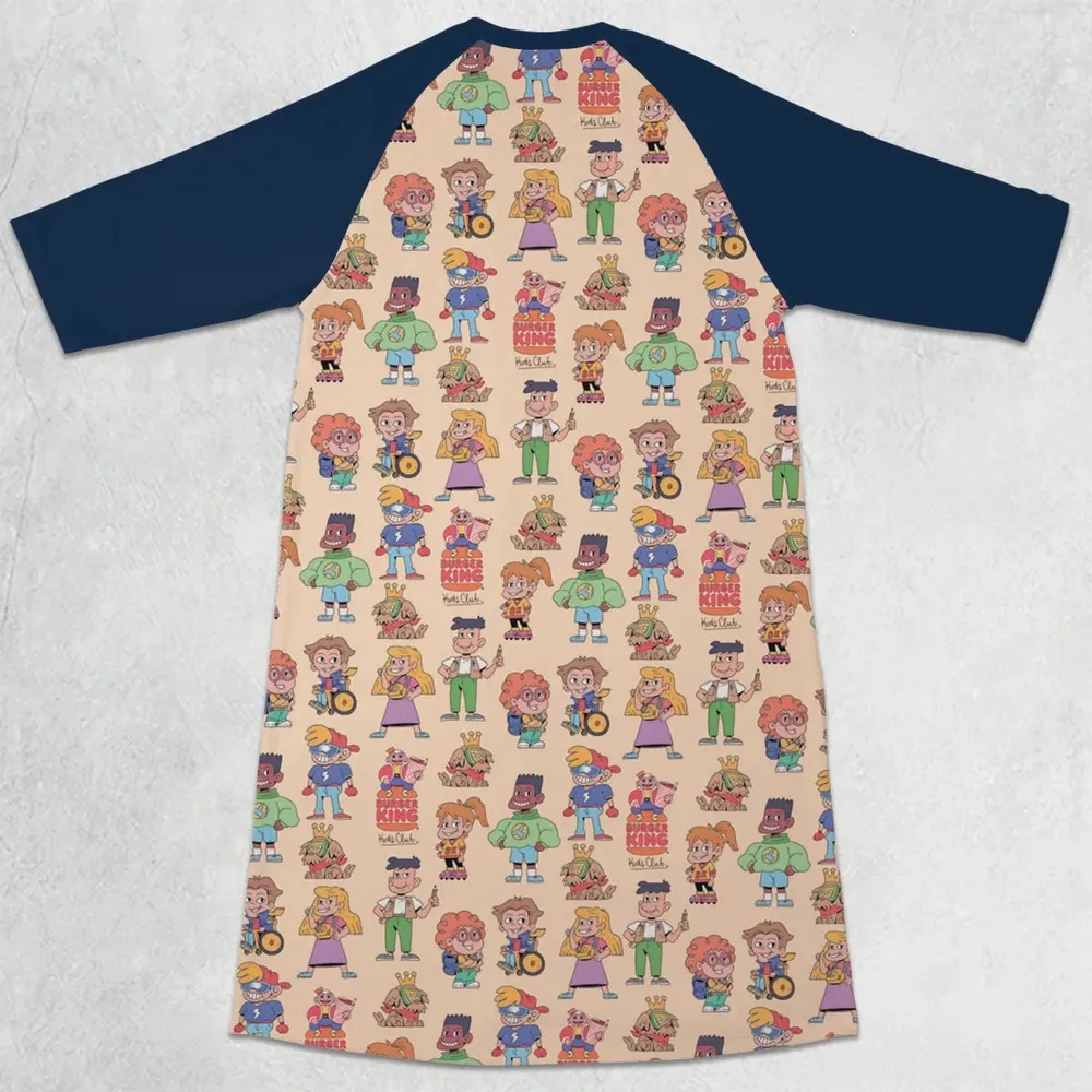 BK Kids Club 3/4 Sleeve Raglan Dress - 2