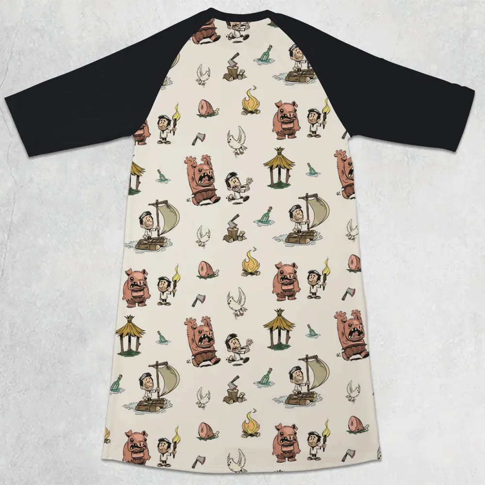 Don't Starve Collection 3/4 Sleeve Raglan Dress - 2