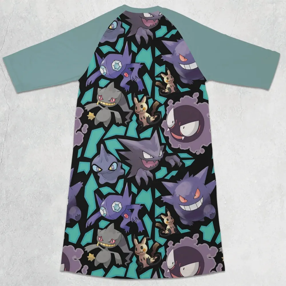 Ghost Type Pokemon 3/4 Sleeve Raglan Dress - 2