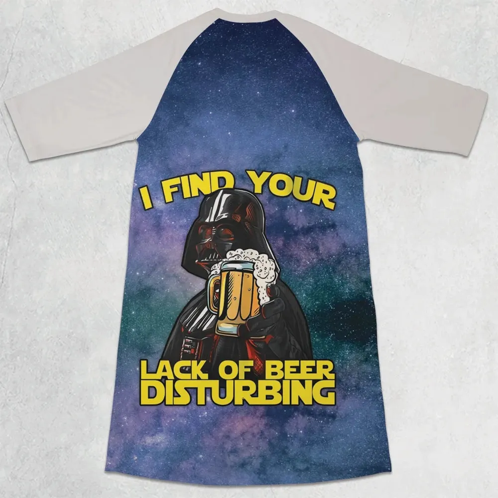 I Find Your Lack Of Beer Disturbing Cool 3/4 Sleeve Raglan Dress - 2