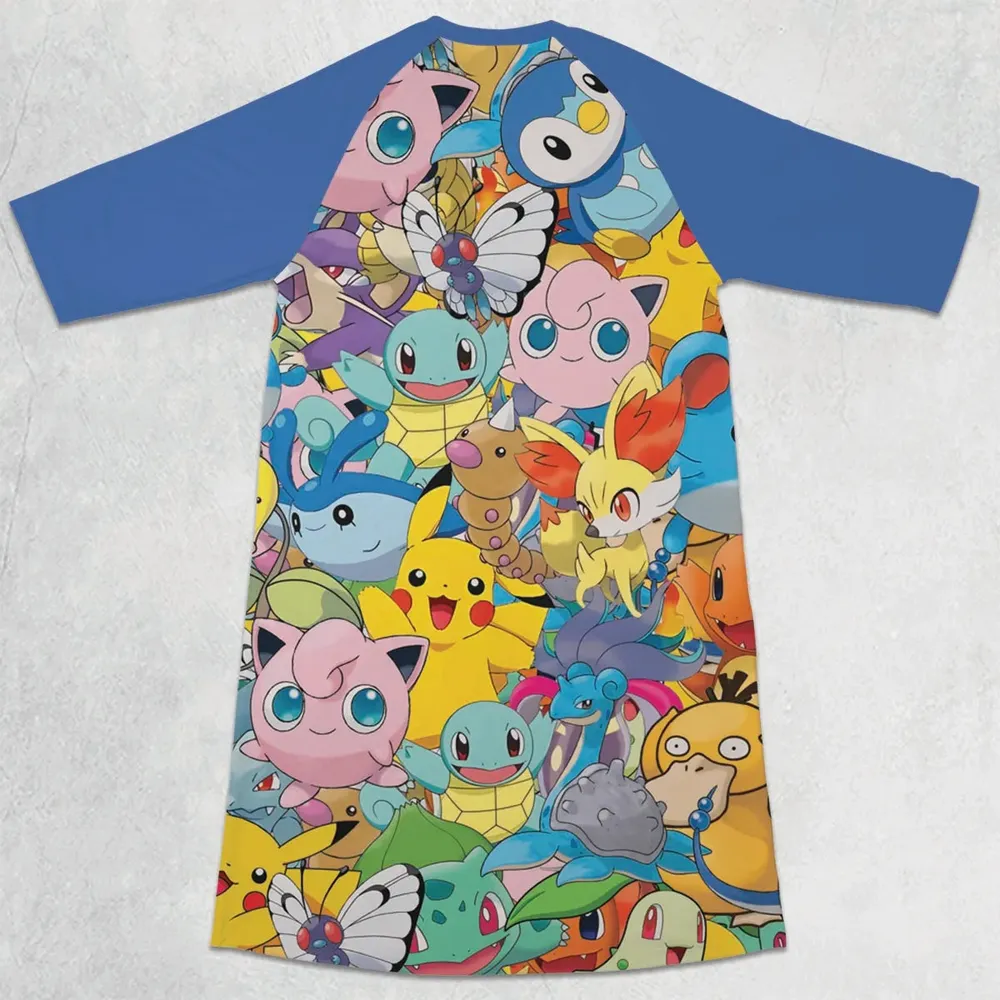 Magical Creatures Pokemon 3/4 Sleeve Raglan Dress - 2