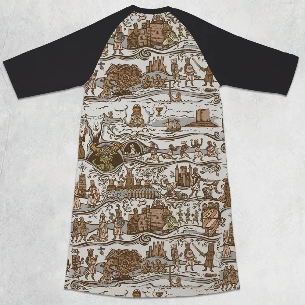 The Tapestry Journey Monty Python 3/4 Sleeve Raglan Dress - 2