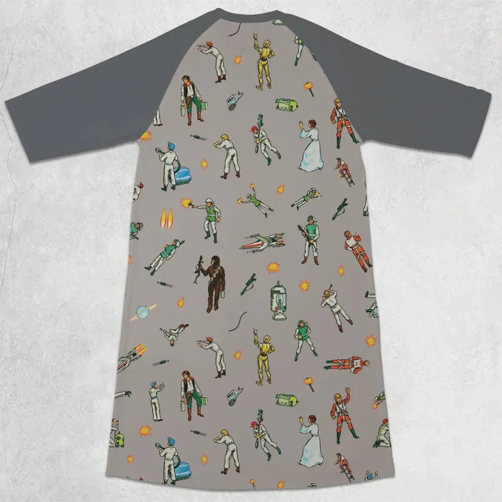 Escape from the Death Star Star Wars 3/4 Sleeve Raglan Dress - 2