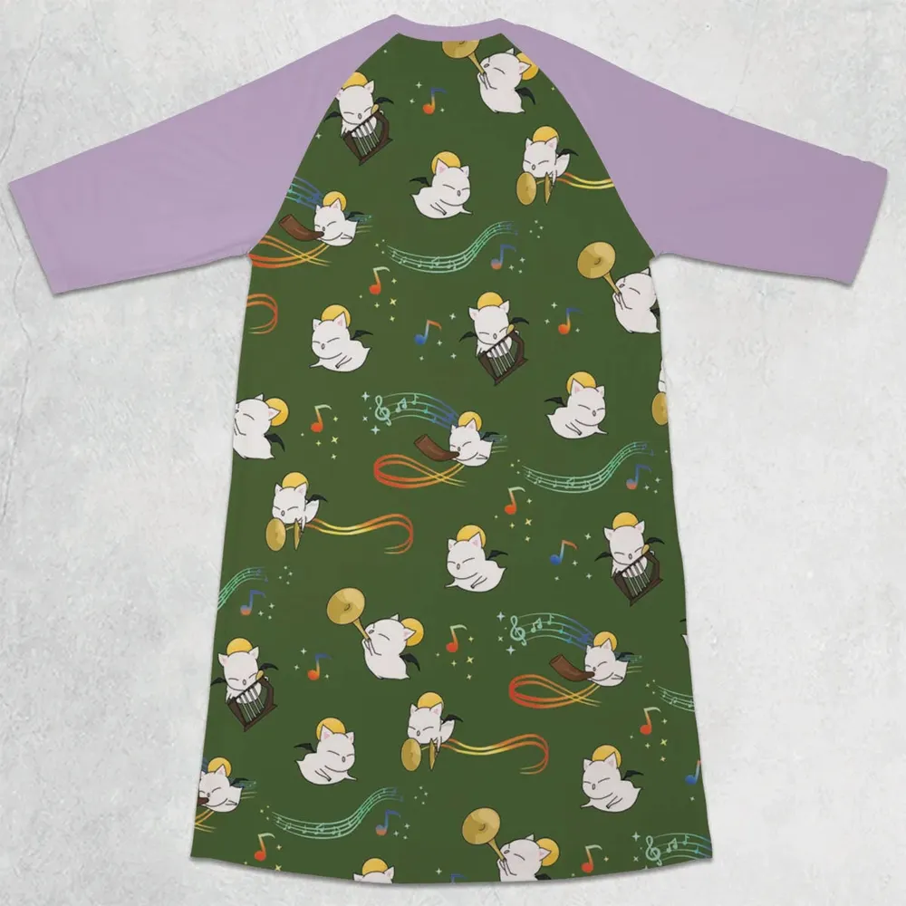 Moggle Music Final Fantasy 3/4 Sleeve Raglan Dress - 2