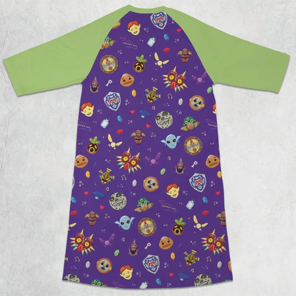 The Final Days The Legend of Zelda 3/4 Sleeve Raglan Dress - 2