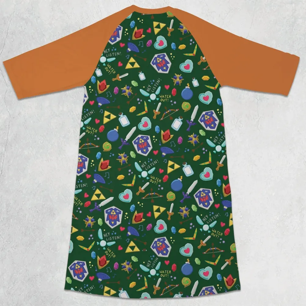 The Legend Of Zelda 3/4 Sleeve Raglan Dress - 2
