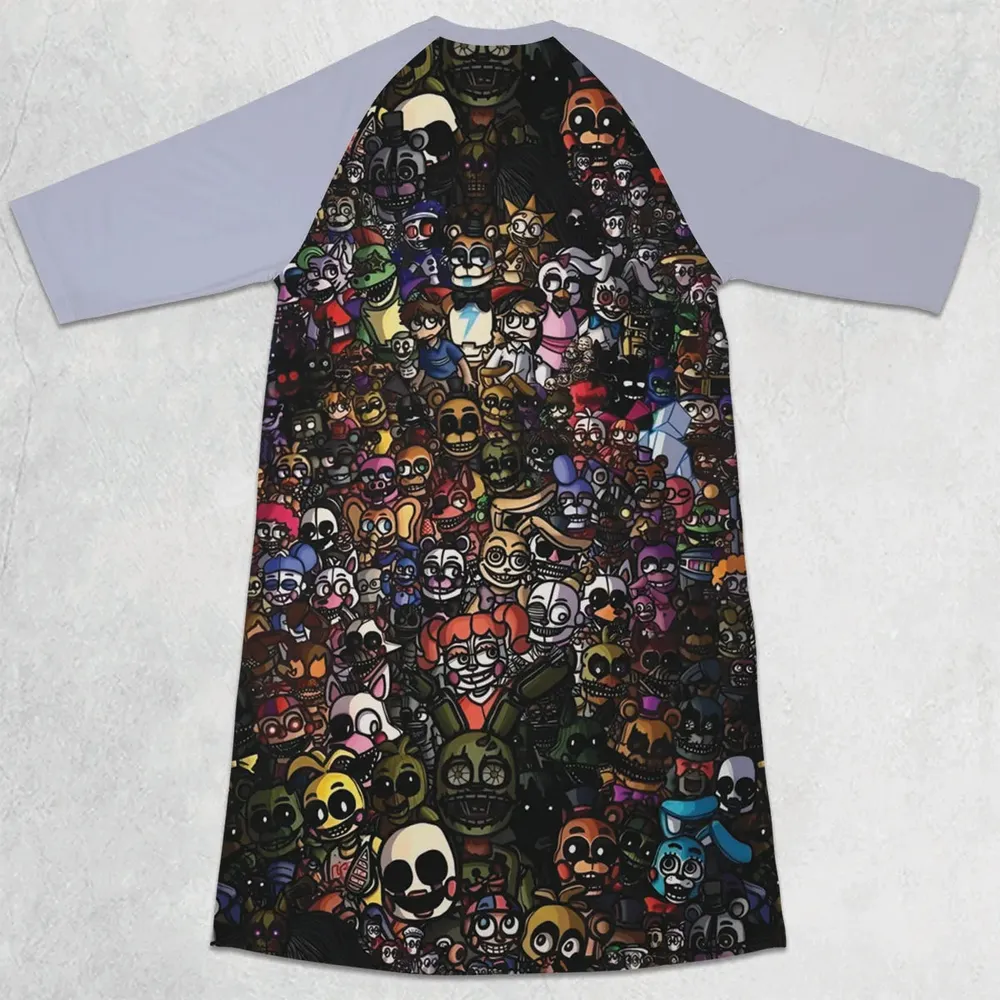 Doing A FNAF 3/4 Sleeve Raglan Dress - 2