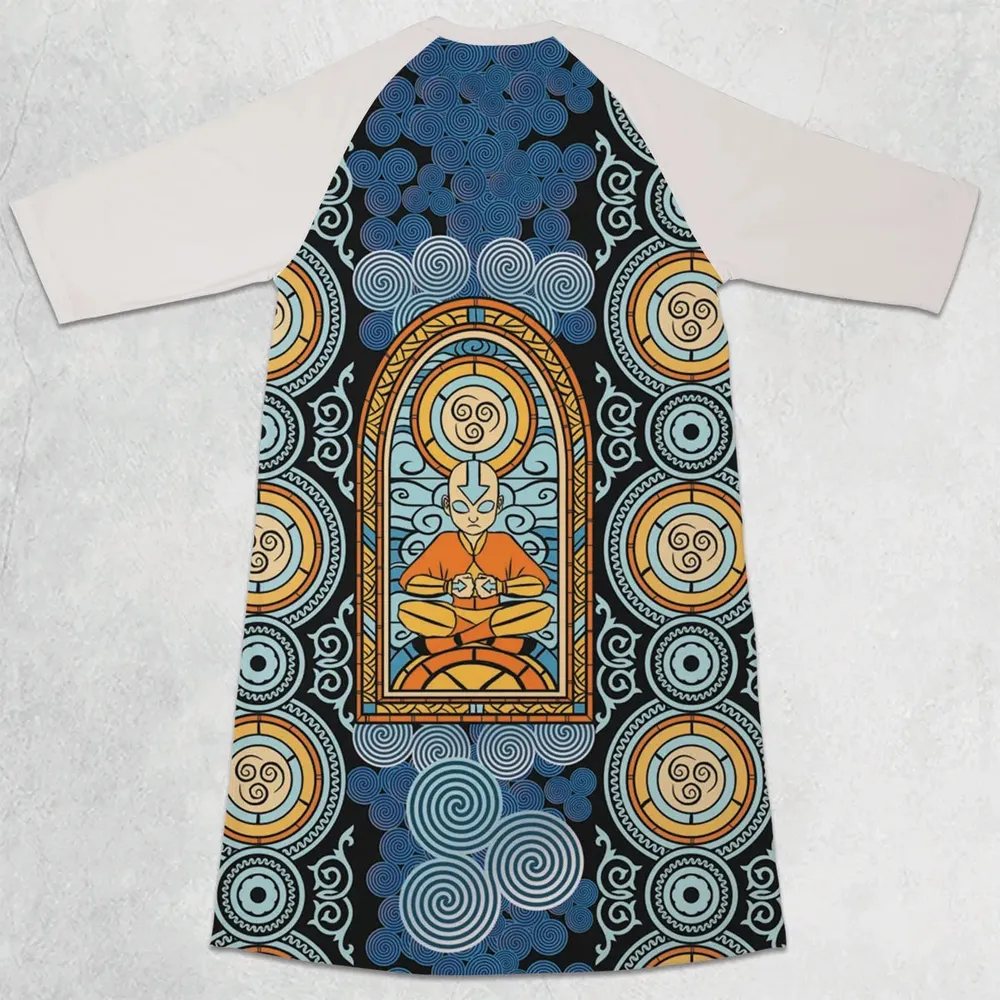 Air Avatar Avatar the Last Airbender 3/4 Sleeve Raglan Dress - 2