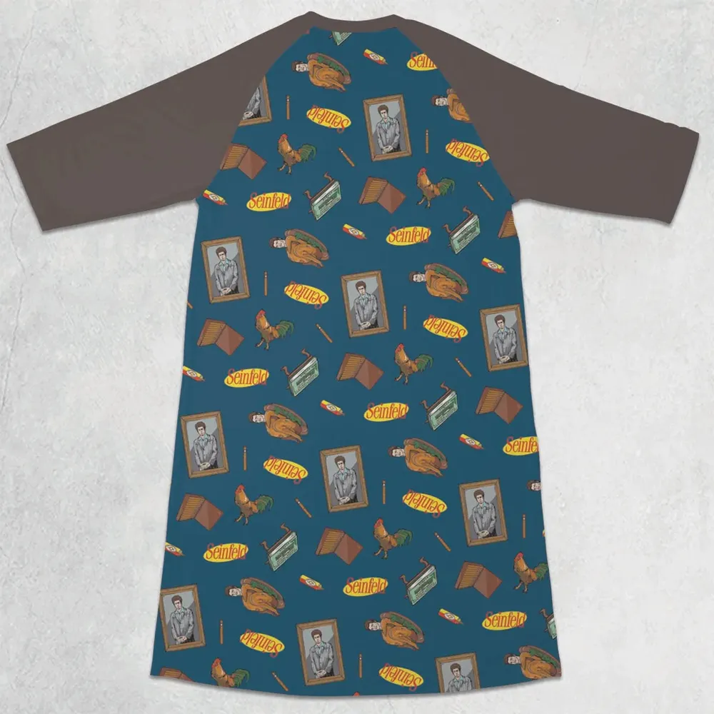 Seinfeld Kramer Icons Pop Culture 3/4 Sleeve Raglan Dress - 2