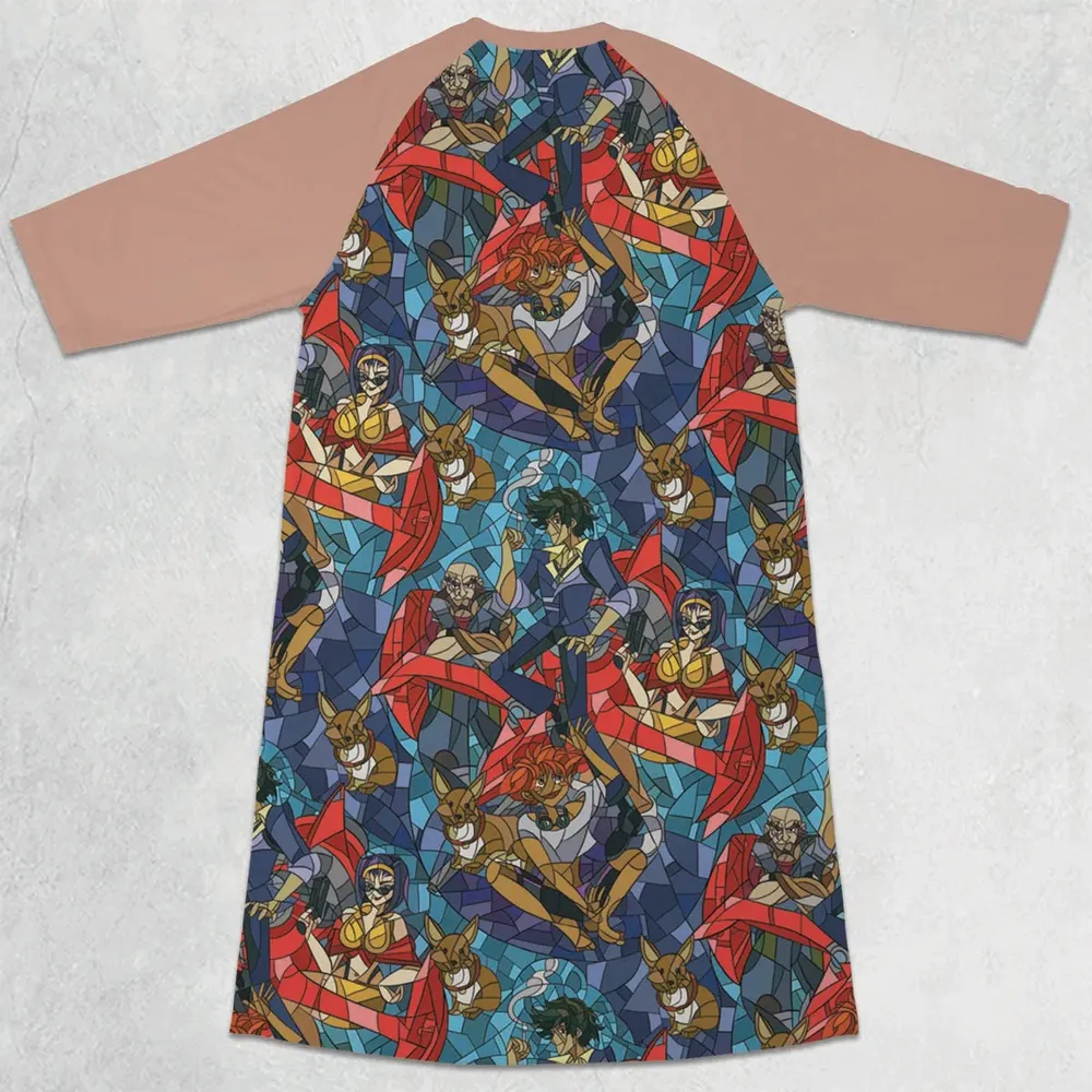 Spike Spiegel Faye Valentine Edward Wong Cowboy Bebop 3/4 Sleeve Raglan Dress - 2