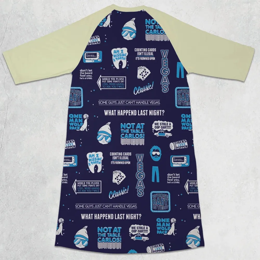 What Happened Last Night The Hangover 3/4 Sleeve Raglan Dress - 2