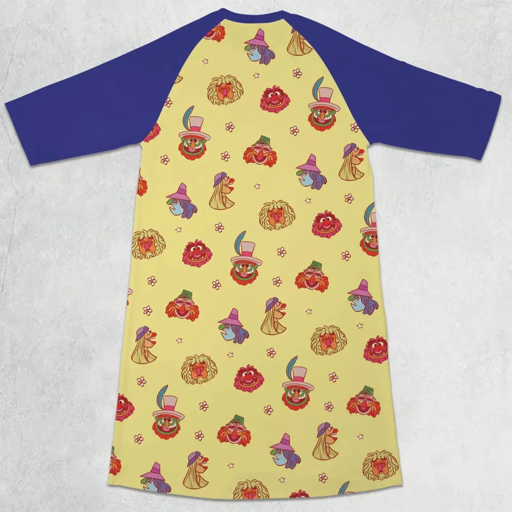 The Electric Mayhem Characters The Muppet Show 3/4 Sleeve Raglan Dress - 2