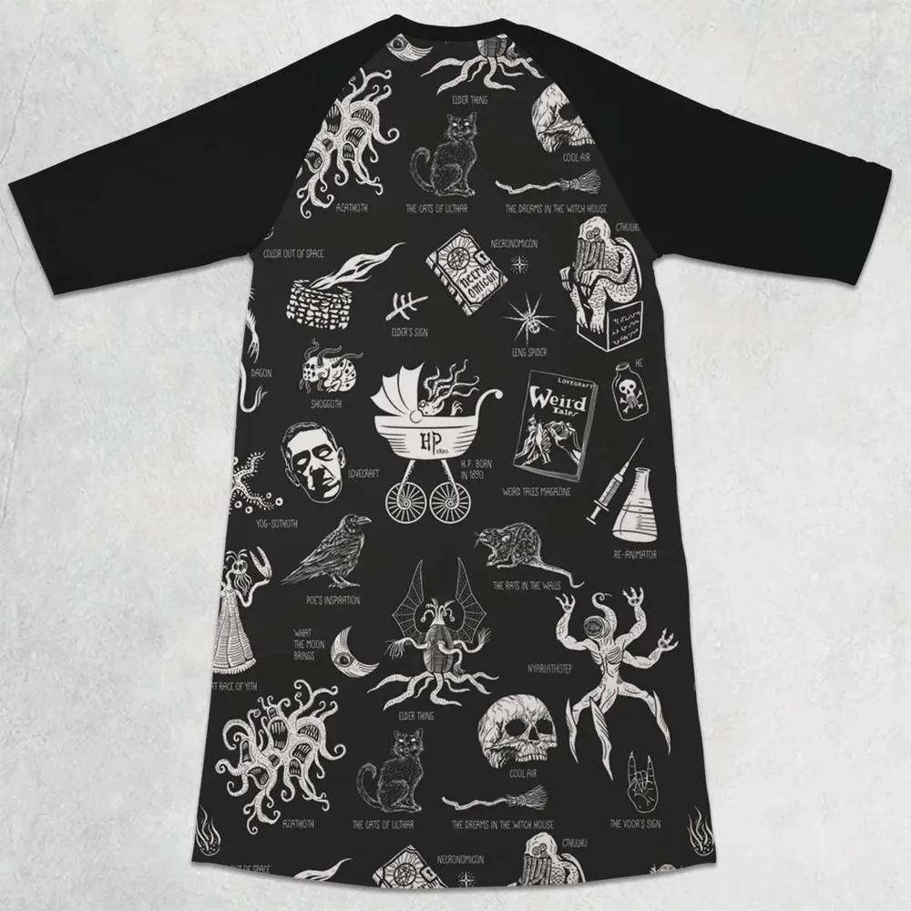 H.P. Lovecraft Monsters 3/4 Sleeve Raglan Dress - 2