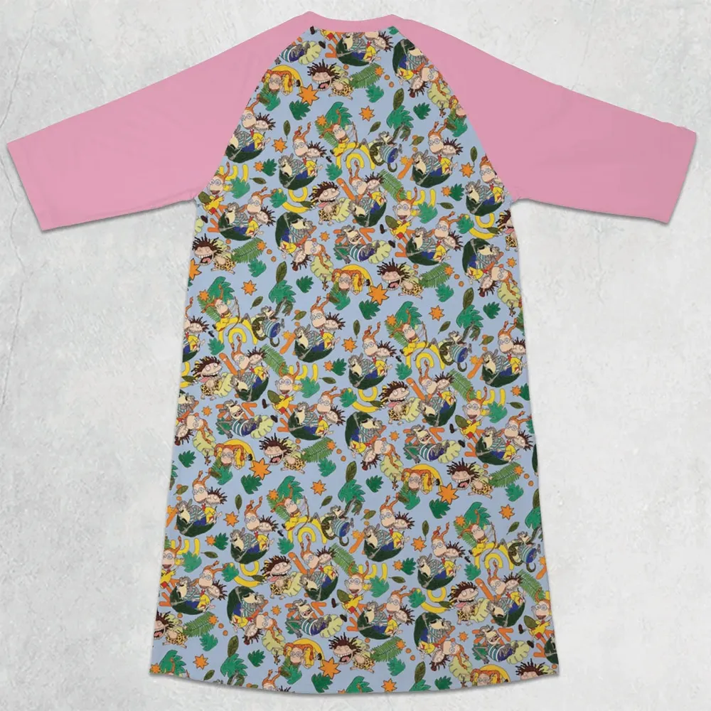The Wild Thornberrys Characters 3/4 Sleeve Raglan Dress - 2