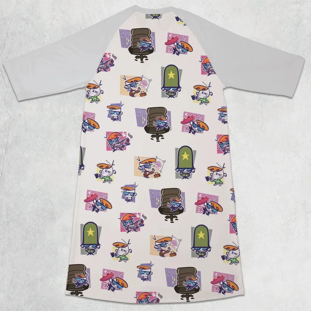 Dexter's Laboratory Characters 3/4 Sleeve Raglan Dress - 2