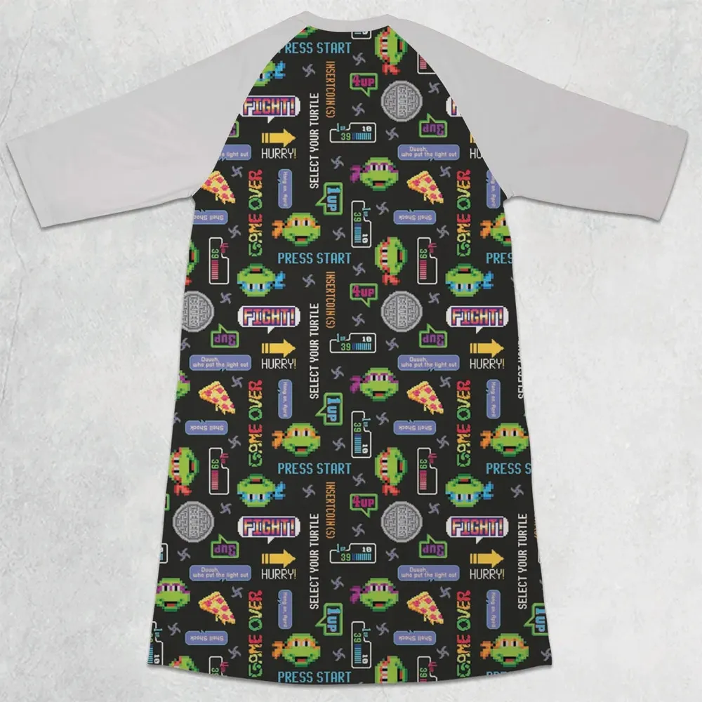 The TMNT Pixel Characters 3/4 Sleeve Raglan Dress - 2