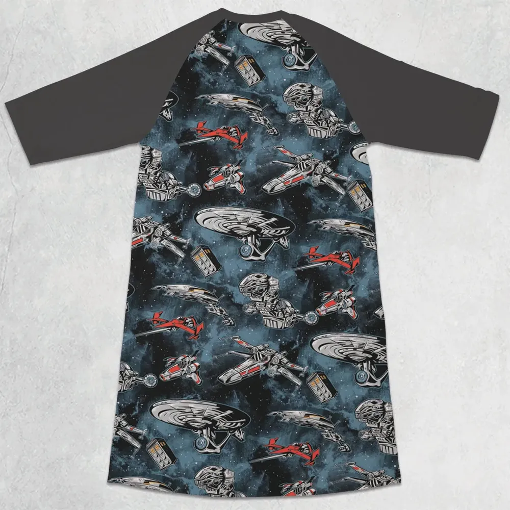 Ultimate Space Fleet 3/4 Sleeve Raglan Dress - 2