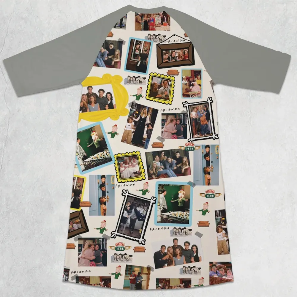 FRIENDS 3/4 Sleeve Raglan Dress - 2