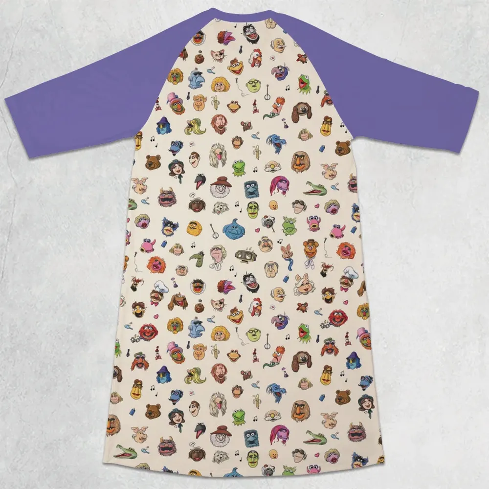 The Muppets Characters 3/4 Sleeve Raglan Dress - 2