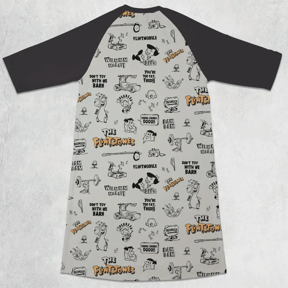 Don't Toy with Me Barn The Flintstones 3/4 Sleeve Raglan Dress - 2