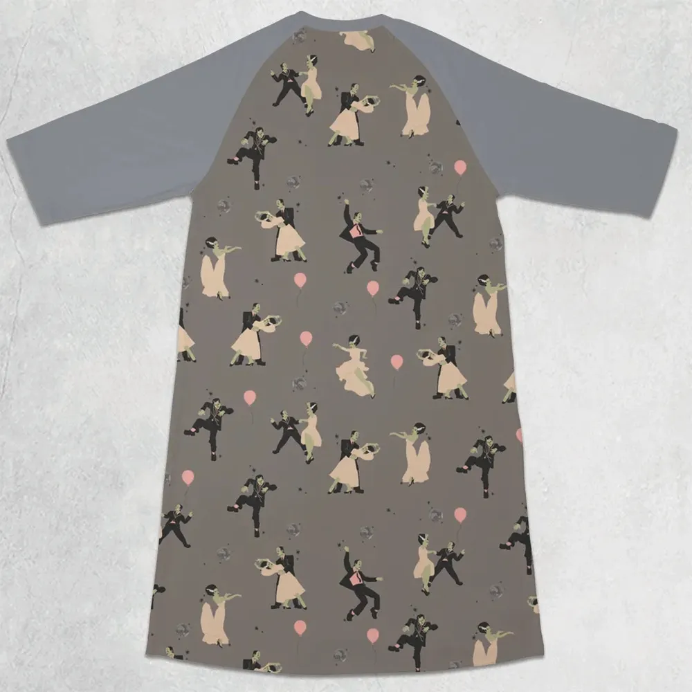 Dirty Dancing Frankenstein and Bride of Frankenstein 3/4 Sleeve Raglan Dress - 2