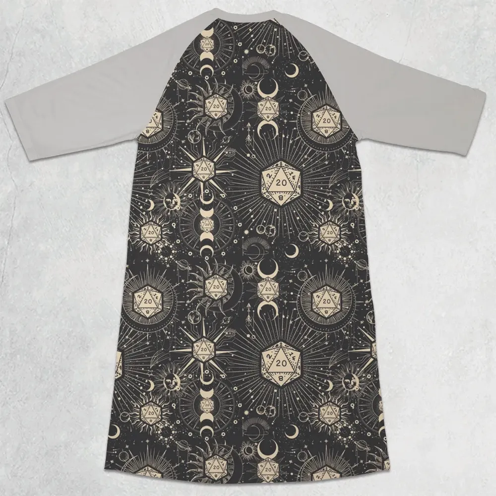 Diceyverse Dice RPG DND 3/4 Sleeve Raglan Dress - 2