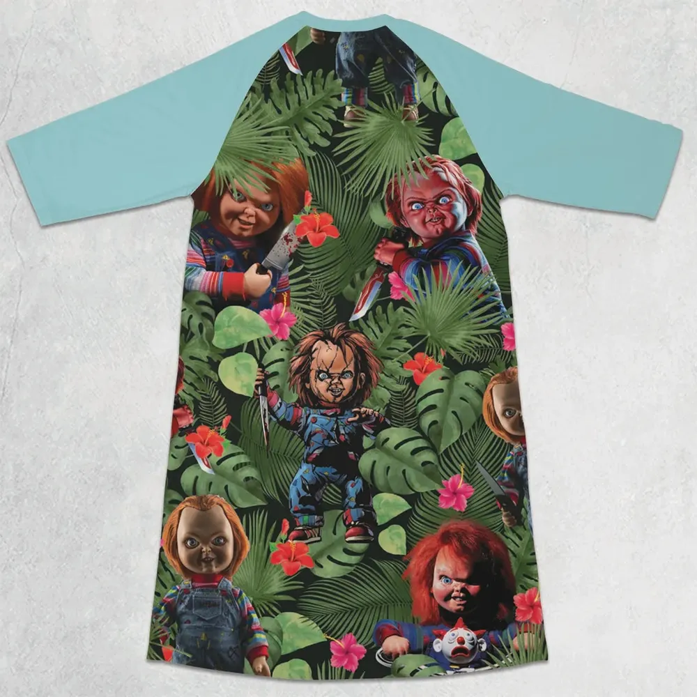 Chucky Just Wanna Have Fun 3/4 Sleeve Raglan Dress - 2